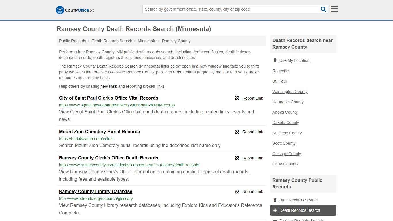 Death Records Search - Ramsey County, MN (Death ...