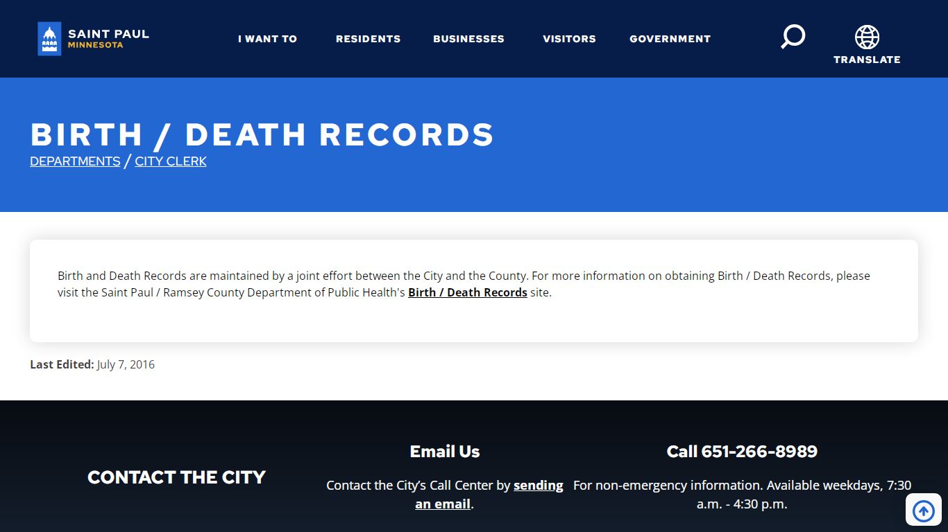 Birth / Death Records | Saint Paul, Minnesota